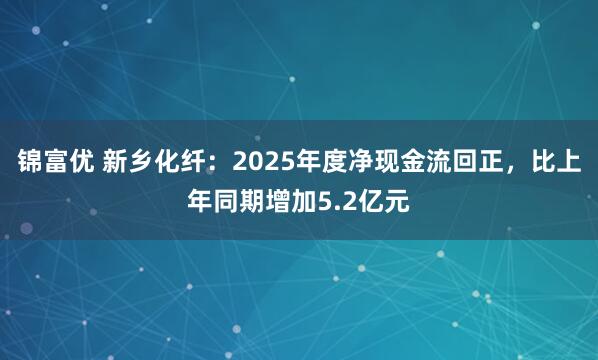 锦富优 新乡化纤：2025年度净现金流回正，比上年同期增加5.2亿元